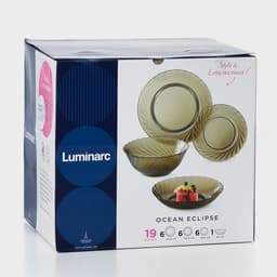 Столовый сервиз Luminarc Ocean Eclipse, 19 предметов, стекло, коричневый