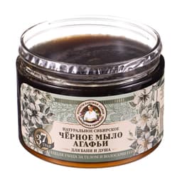 Мыло для бани черное Рецепты бабушки Агафьи для ухода за телом и волосами, 500 мл