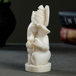 Фигурка декоративная «Ганеша», мраморная крошка, 10 см, белая
