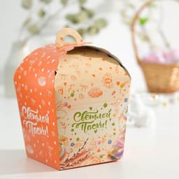 Коробка подарочная пасхальная «Светлой Пасхи с вербой!», 17×17×26 см