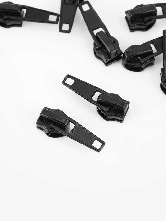 Бегунок автоматический для молнии «Спираль», №7, 10 шт., цвет чёрный