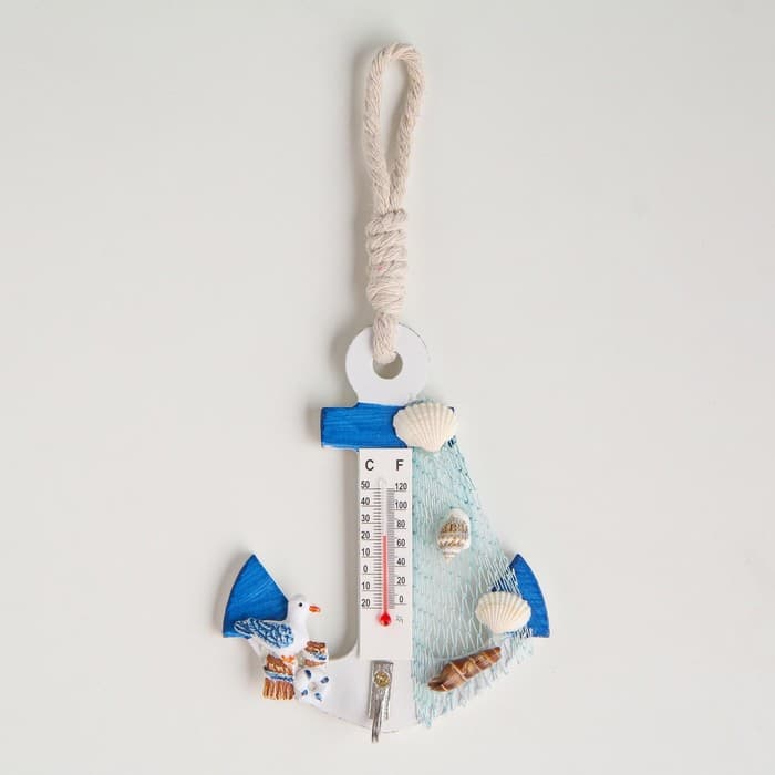 Декор настенный, панно с термометром «Якорь интерьерный», 12.5×9×2 см, МИКС