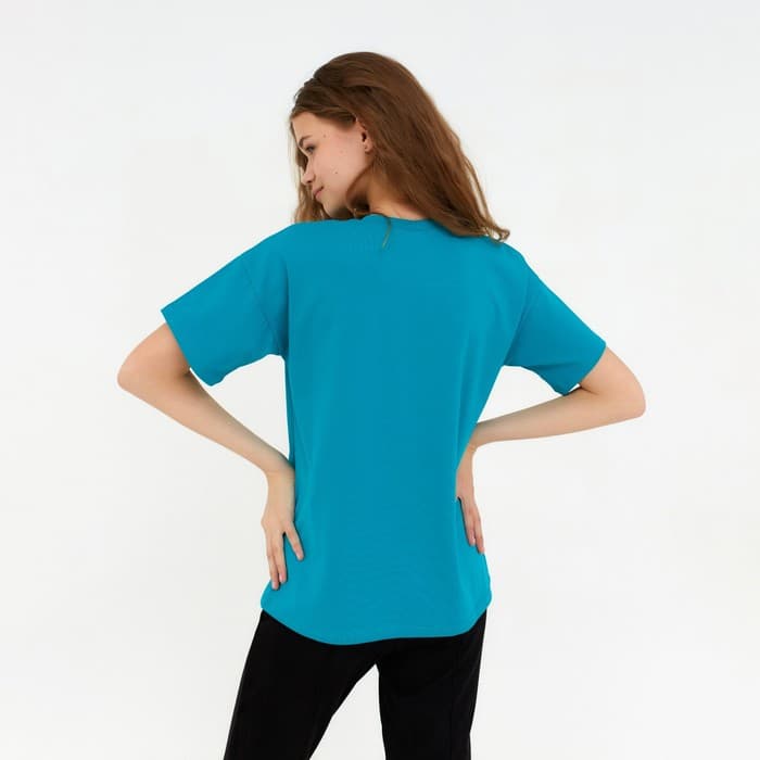 Футболка женская MINAKU: Basic line, цвет аквамариновый, размер 44