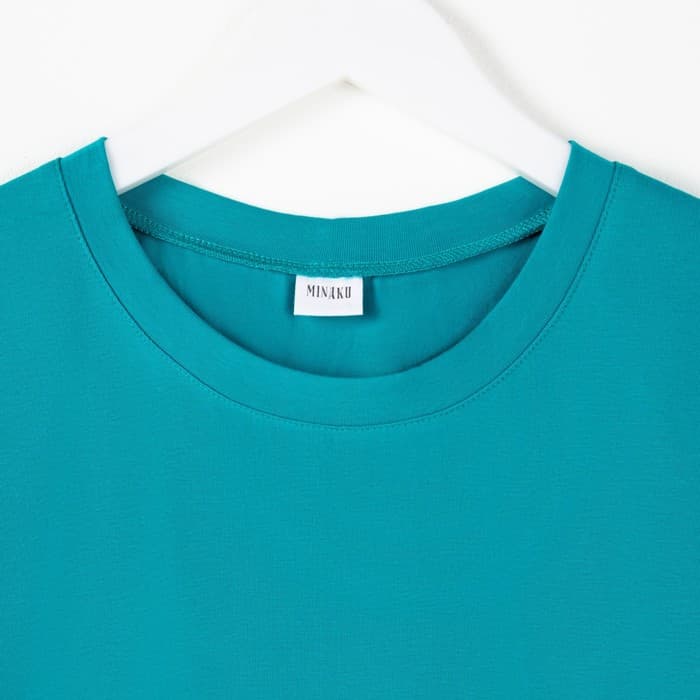 Футболка женская MINAKU: Basic line, цвет аквамариновый, размер 44