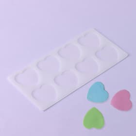 Форма для шоколада «Сердечки», силикон, 8 ячеек, 23.5×11.5×0.3 см, прозрачная
