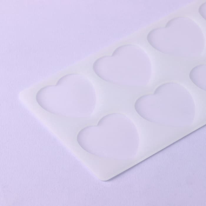 Форма для шоколада «Сердечки», силикон, 8 ячеек, 23.5×11.5×0.3 см, прозрачная
