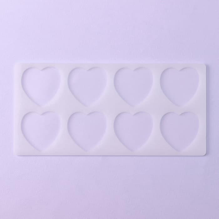 Форма для шоколада «Сердечки», силикон, 8 ячеек, 23.5×11.5×0.3 см, прозрачная