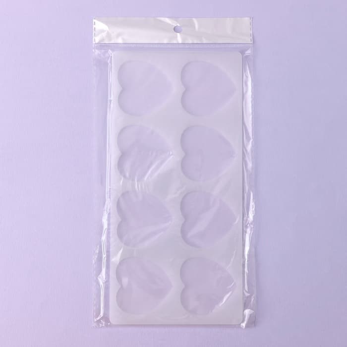 Форма для шоколада «Сердечки», силикон, 8 ячеек, 23.5×11.5×0.3 см, прозрачная