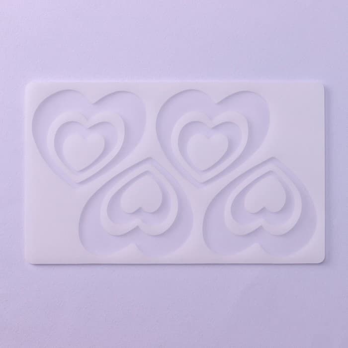 Форма для шоколада «Сердцем к сердцу», силикон, 4 ячейки, 19×11.5×0.3 см, прозрачная