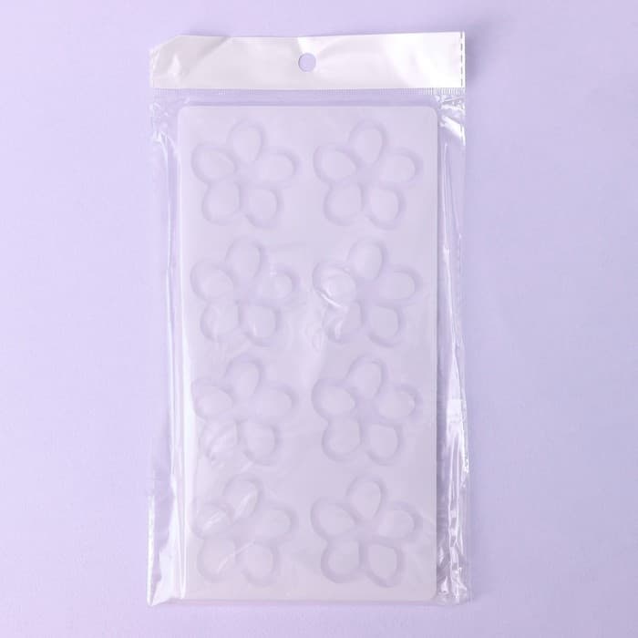 Форма для шоколада «Цветочки», силикон, 8 ячеек, 21×11×0.3 см, прозрачная