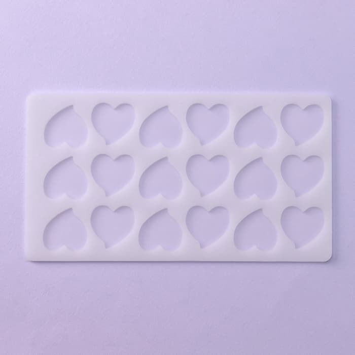 Форма для шоколада «Сердца», силикон, 18 ячеек, 21×11×0.3 см, прозрачная