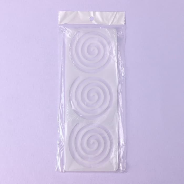 Форма для шоколада «Спираль», силикон, 3 ячейки, 24.5×9×0.3 см, прозрачная