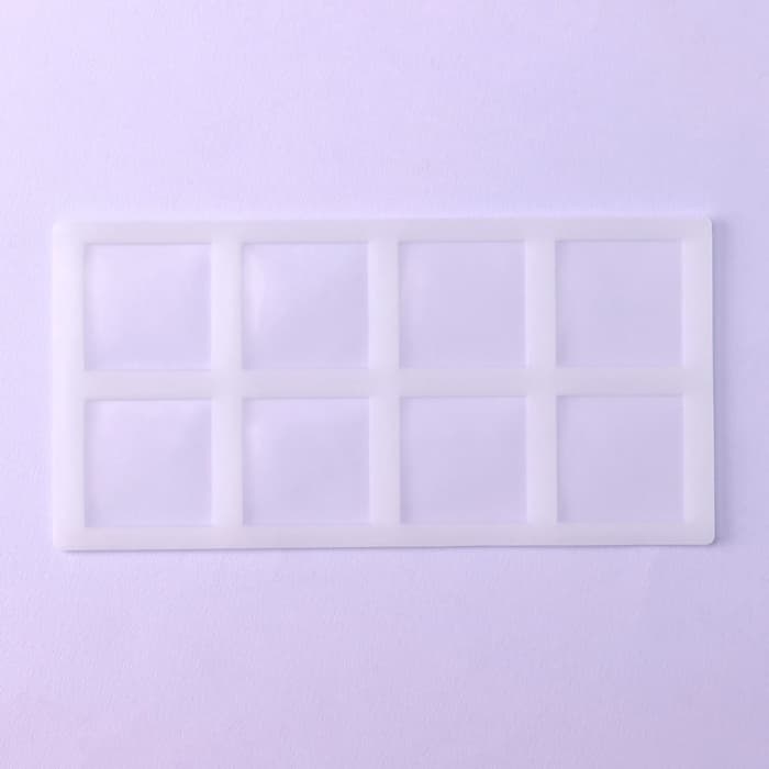 Форма для шоколада «Квадрат», силикон, 8 ячеек, 22.5×11×0.3 см, прозрачная