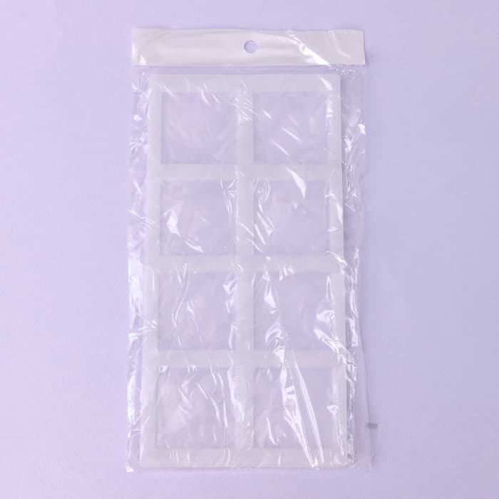 Форма для шоколада «Квадрат», силикон, 8 ячеек, 22.5×11×0.3 см, прозрачная