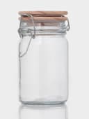 Банка для сыпучих «Эко», 250 мл, 9×6.5×12 см, с бугельным замком, бамбуковая крышка, стекло, прозрачная