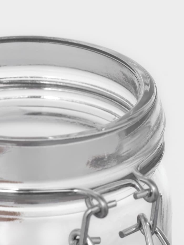 Банка для сыпучих «Эко», 250 мл, 9×6.5×12 см, с бугельным замком, бамбуковая крышка, стекло, прозрачная