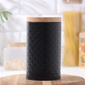 Банка для сыпучих «Сканди», 1.5 л, жесть, чёрная