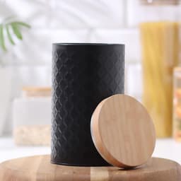 Банка для сыпучих «Сканди», 1.5 л, жесть, чёрная