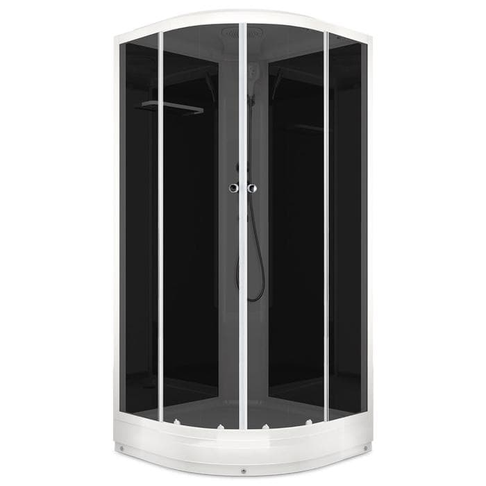 Душевая кабина DOMANI-Spa Delight 88, поддон 15 см, черные стенки, 80×80 см, тонированная
