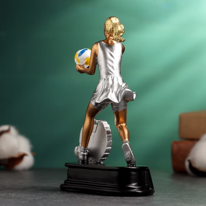 Кубок наградной с фигуркой «Волейбол: женский», 15×9×5 см