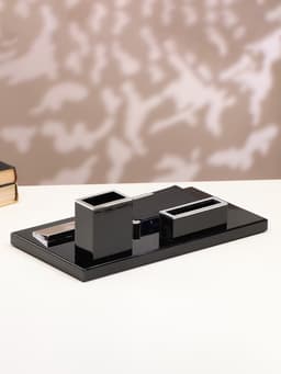 Набор настольный канцелярский 4 в 1 с визитницей, МИКС