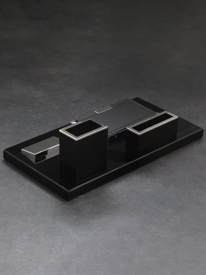 Набор настольный канцелярский 4 в 1 с визитницей, МИКС