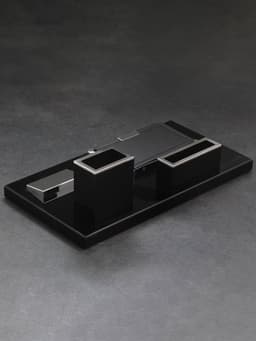 Набор настольный канцелярский 4 в 1 с визитницей, МИКС