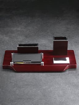 Набор настольный канцелярский 4 в 1 с визитницей, МИКС