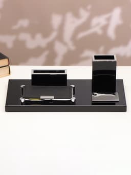 Набор настольный канцелярский 4 в 1 с визитницей, МИКС