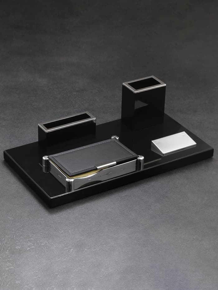 Набор настольный канцелярский 4 в 1 с визитницей, МИКС