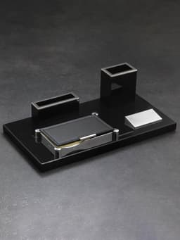 Набор настольный канцелярский 4 в 1 с визитницей, МИКС