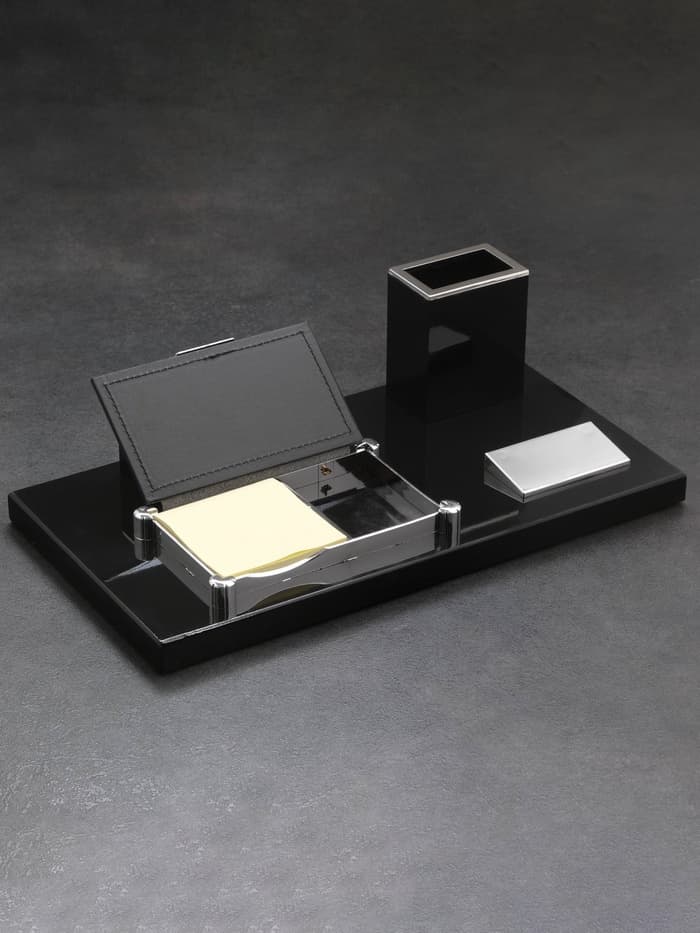 Набор настольный канцелярский 4 в 1 с визитницей, МИКС