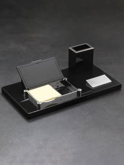 Набор настольный канцелярский 4 в 1 с визитницей, МИКС