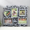 Фоторамка - коллаж на 5 фото «С сердцем», под серебро, (пластиковый экран)