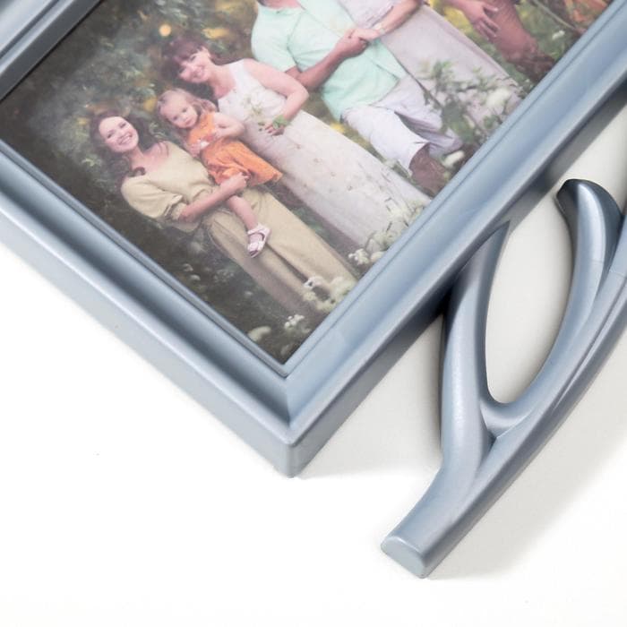 Фоторамка - коллаж на 5 фото «С сердцем», под серебро, (пластиковый экран)