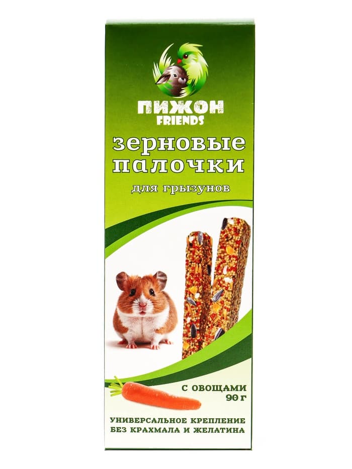 Зерновые палочки «Пижон» для грызунов, с овощами, 2 шт., 90 г
