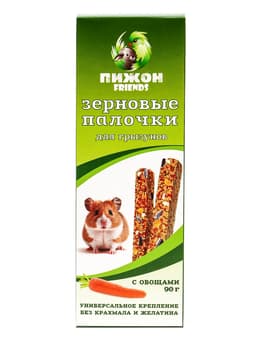 Зерновые палочки «Пижон» для грызунов, с овощами, 2 шт., 90 г