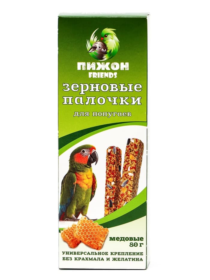 Зерновые палочки «Пижон» для птиц, медовые, 2 шт., 90 г