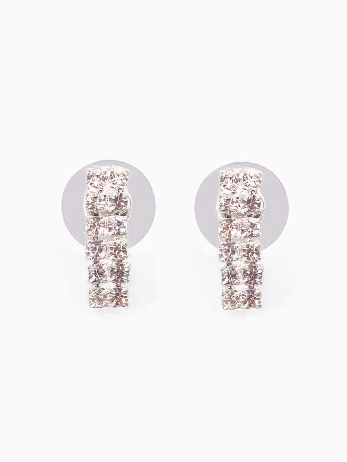 Набор 2 предмета: серьги, чокер «Лёд», два ряда, белый в серебре, 32 см