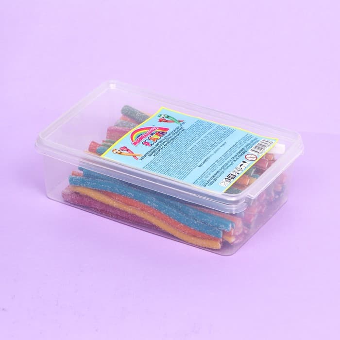 Жевательный мармелад «Мармеладная радуга» кислые трубочки с фруктовым вкусом, 1 шт.