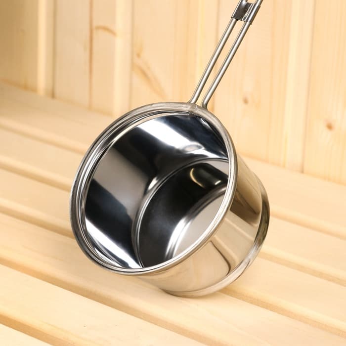 Ковш - черпак для бани и сауны, 700 мл, 58 см, нержавеющая сталь, деревянная ручка