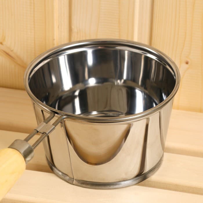 Ковш - черпак для бани и сауны, 1.2 л, 56 см, нержавеющая сталь, с деревянной ручкой, «Добропаровъ»