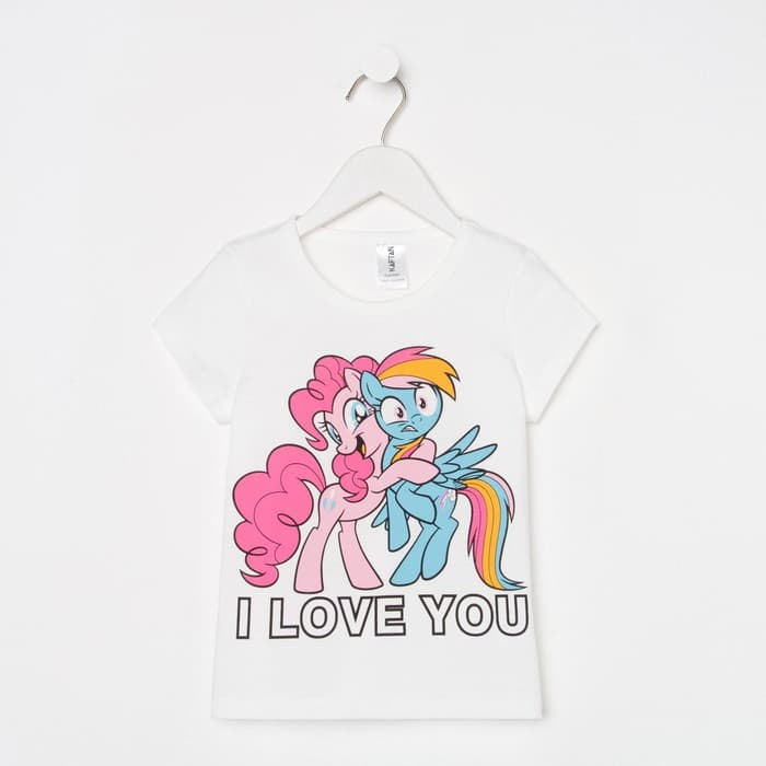 Футболка для девочки KAFTAN: I Love you, белая, размер 28 (86-92 см)