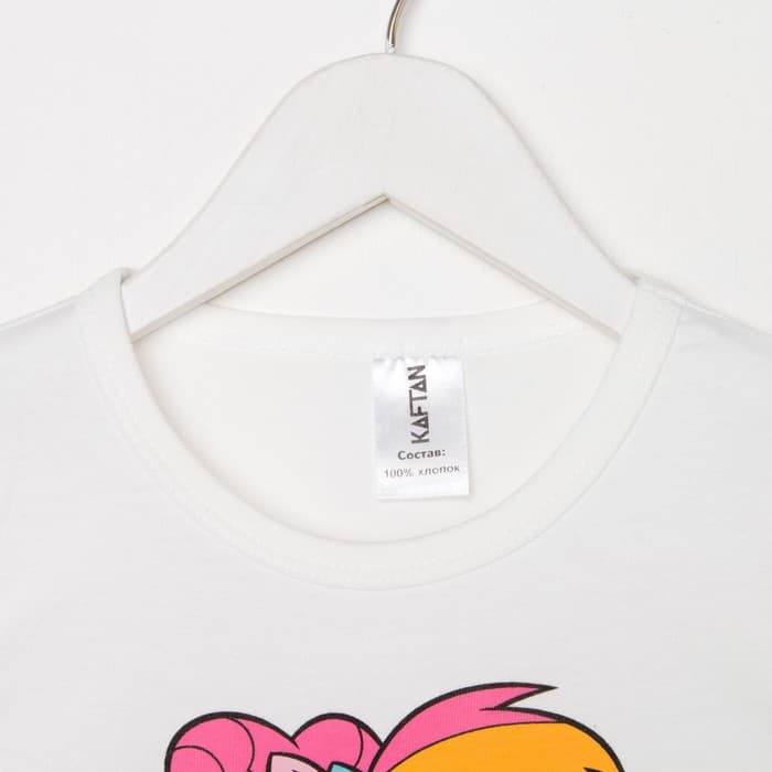 Футболка для девочки KAFTAN: I Love you, белая, размер 28 (86-92 см)