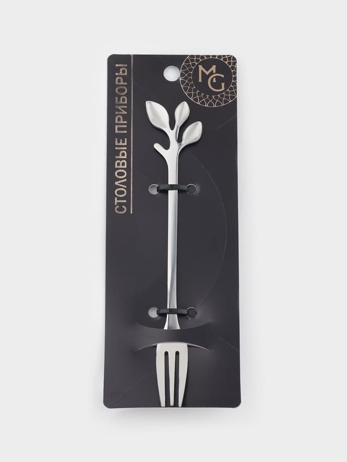 Вилка десертная Magistro «Вудс», длина 12 см, нержавеющая сталь, серебристая