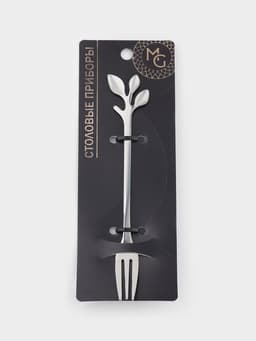 Вилка десертная Magistro «Вудс», длина 12 см, нержавеющая сталь, серебристая