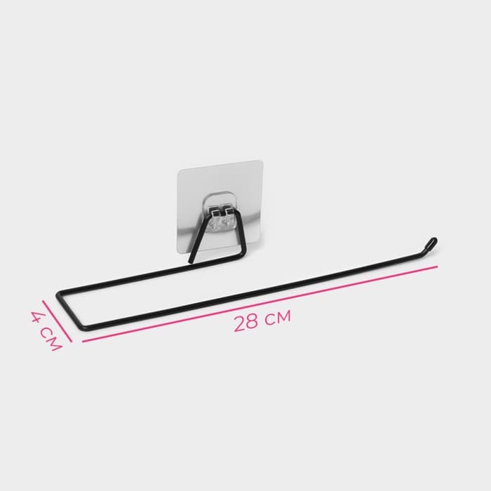Держатель для бумажных полотенец Доляна, 4×28×6 см, чёрный
