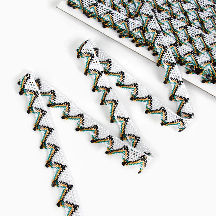 Тесьма «Уголки», ширина 2 см, намотка 25 м, цвет белый