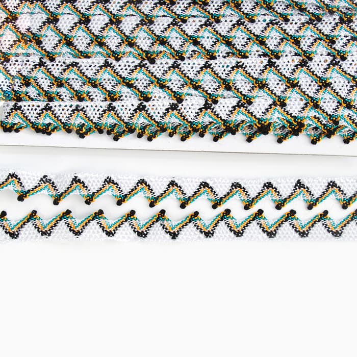 Тесьма «Уголки», ширина 2 см, намотка 25 м, цвет белый