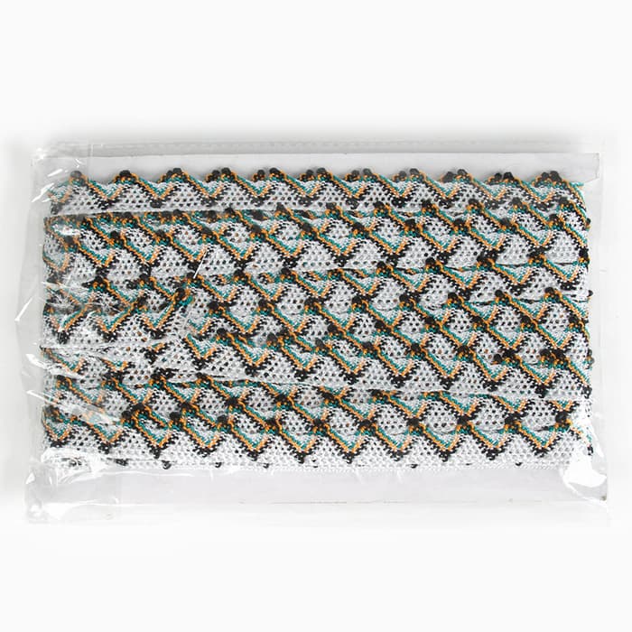 Тесьма «Уголки», ширина 2 см, намотка 25 м, цвет белый